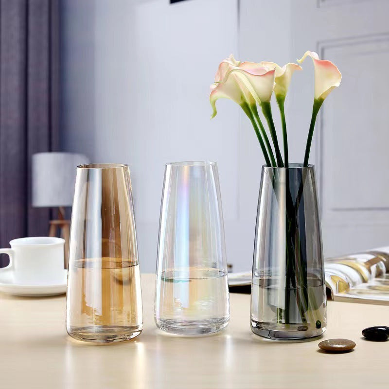 Simple Transparent Aurora Colorful Glass Vase