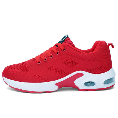 Chaussures décontractées respirantes légères pour femme, à lacets, amortissantes