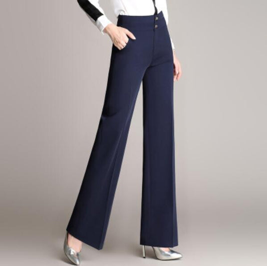 Pantalones casuales de pierna ancha para mujer de talla grande