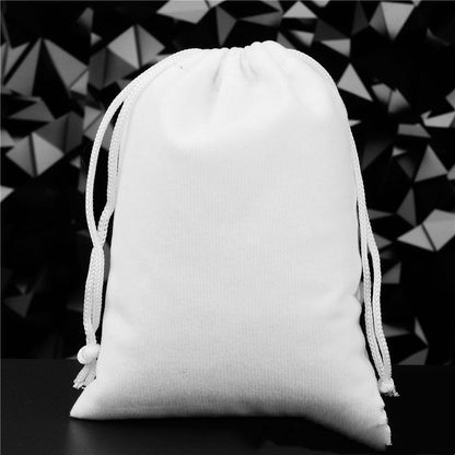 Pochette à Bijoux en Flanelle Unie avec Cordon de Serrage