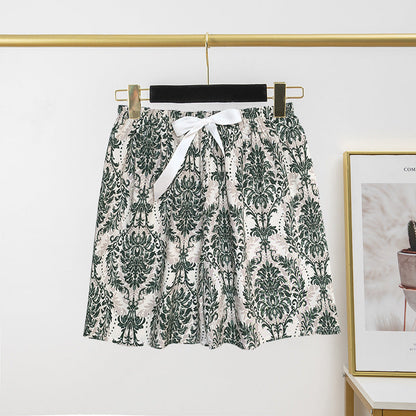 Pantalon de pyjama en soie de coton pour femme, short d'été fin et décontracté