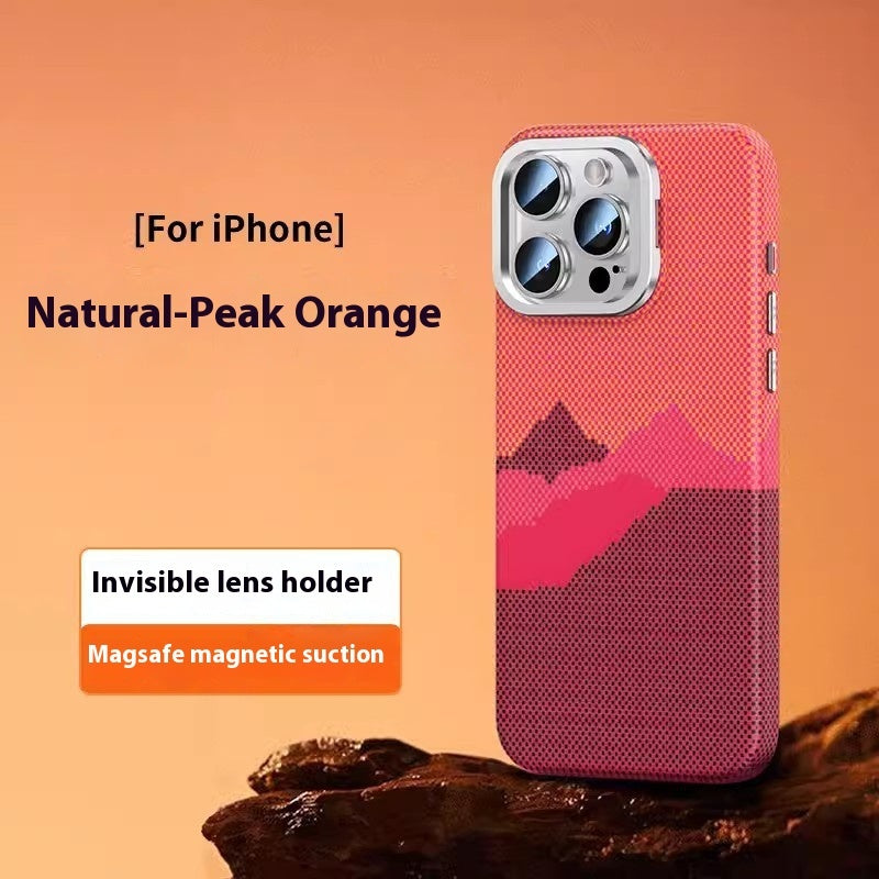 Carbon Fiber Kevlar Magnetic iPhone 15 & 16 Case – Frosted MagSafe-Compatible with Kickstand