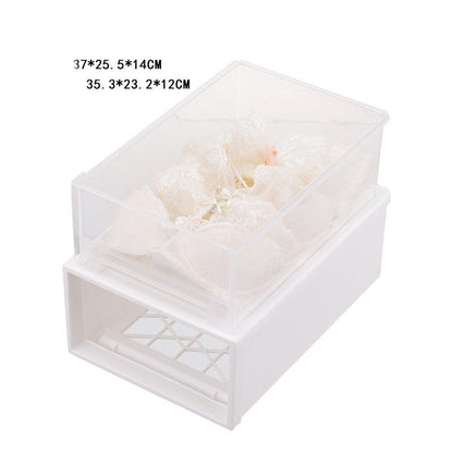 Drawer Type Plastic Transparent Wardrobe Storage Box Finishing