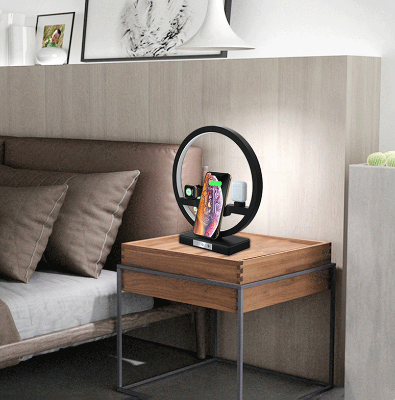 Cargador Inalámbrico 3 en 1 Aplicable para Teléfono Móvil, Reloj, Auriculares, Lámpara de Mesa, Soporte de Carga, Éxito de Ventas