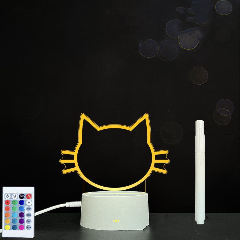Tableau de messages manuscrits en acrylique 3D avec lumière LED