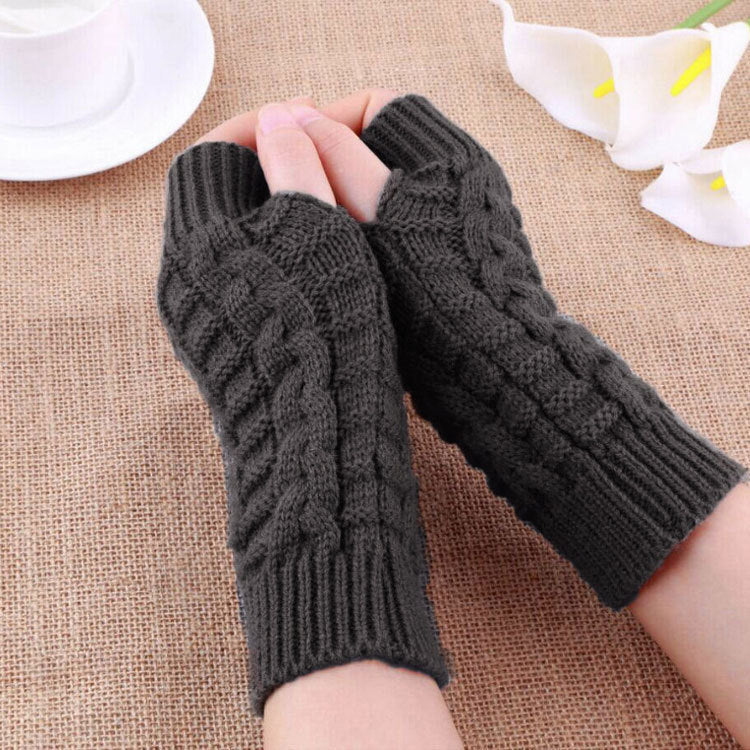 Guantes populares cálidos sin dedos de invierno para mujer