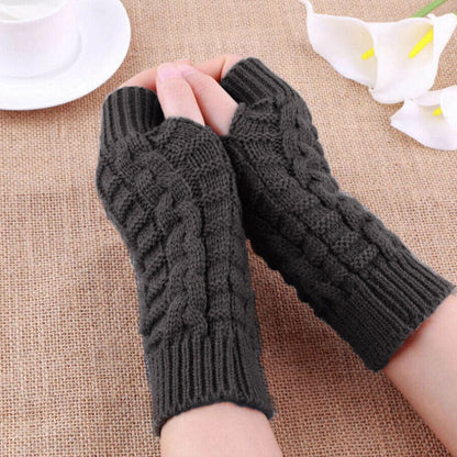 Guantes populares cálidos sin dedos de invierno para mujer