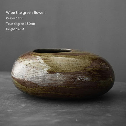 Ceramic Vase Vintage Dried Flower Stoneware Home Crafts Ornaments