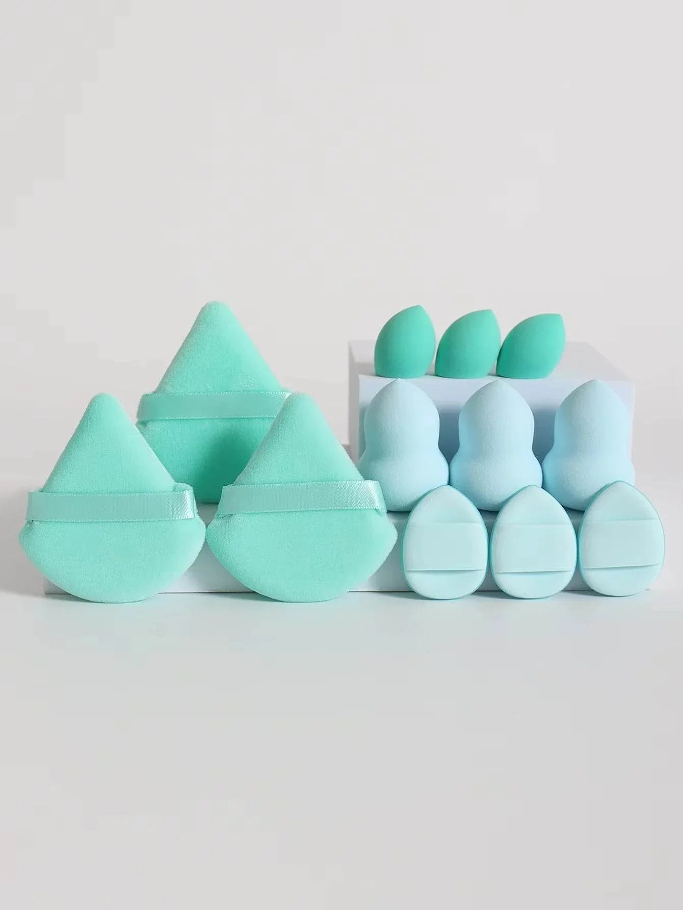 12-Piece Makeup Sponge Set – Loose Powder Puffs, Mini Cushions, Beauty Blenders for All Uses