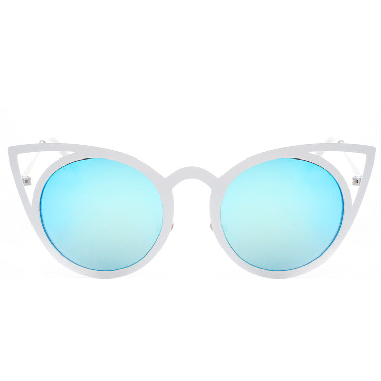 Colorful Reflective Cat’s Eye Sunglasses – Retro & Trendy UV Protection Eyewear