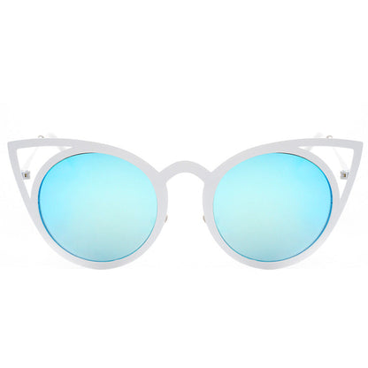 Colorful Reflective Cat’s Eye Sunglasses – Retro & Trendy UV Protection Eyewear