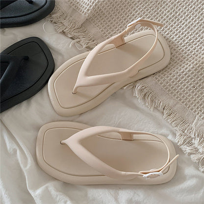 Personalized Simple Solid Color Flip-toe Sandals