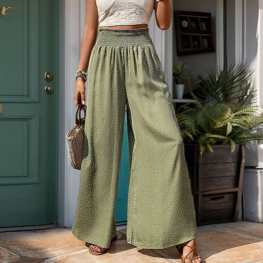 Pantalon large élastique personnalisé et tendance pour femme