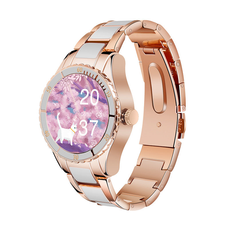Montre Intelligente Femme Appel Bluetooth Lecteur de Musique Fréquence Cardiaque Bracelet de Sport