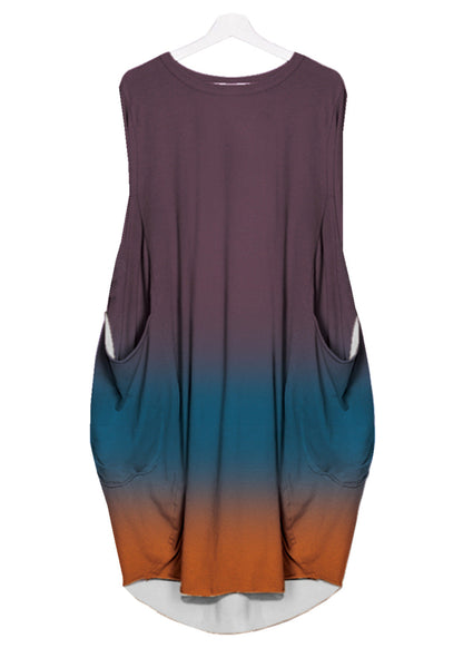 Mid-length Plus Size Printed Sleeveless Dress