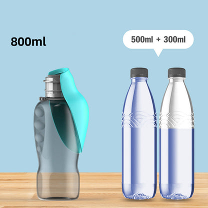 Botella de agua de 800ml para perros, portátil, de alta capacidad, a prueba de fugas, cuenco plegable para beber, para Golden Retriever, suministros para paseos al aire libre, productos para mascotas