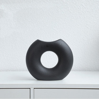Vase en céramique style nordique, forme demi-cercle, créatif