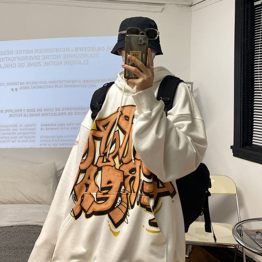 Manteau ample à capuche grande taille pour couple Hip Hop