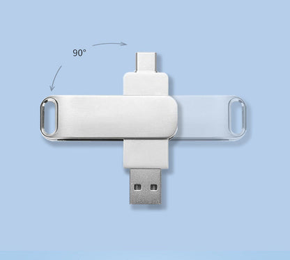 Clé USB Mobile en Gros Rotative en Métal pour Ordinateur et Téléphone Portable Double Usage Transmission Rapide