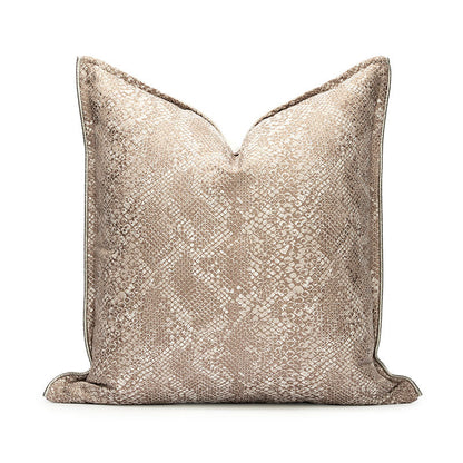 Natural Style Coffee Color Splicing Pu Leather Sofa Pillow