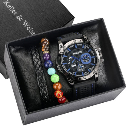 Caja de regalo para hombre con reloj y pulsera