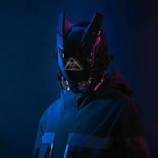 Luminous Helmet Mask – LED Tech Sense Cyberpunk