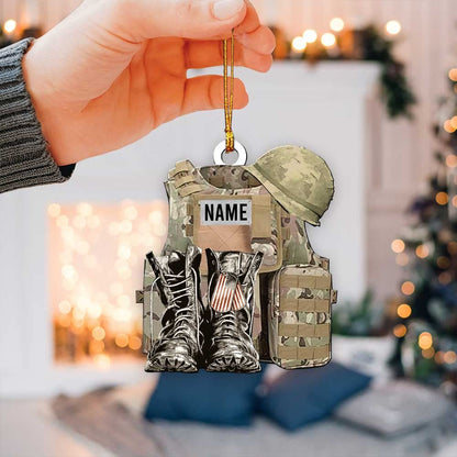 Personalized Veteran Soldier Backpack Charm – Acrylic Pendant