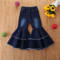 Wide-leg Jeans Girls Kids Flared Pants Trousers