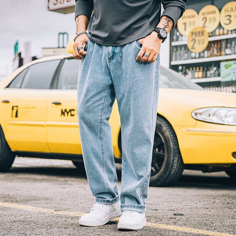 Men's Loose Straight Simple Jeans Casual