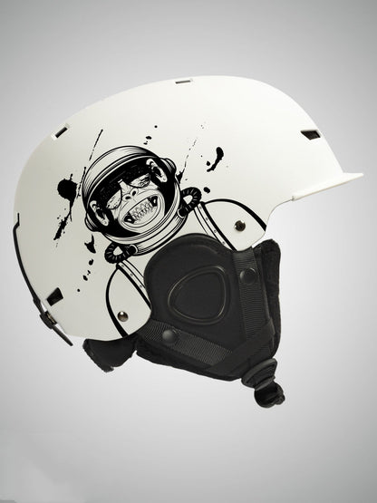 Casque de ski intégré avec lunettes de protection simples et doubles pour adultes