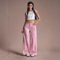 Female Loose Fit Straight Loose Wide Leg Jeans