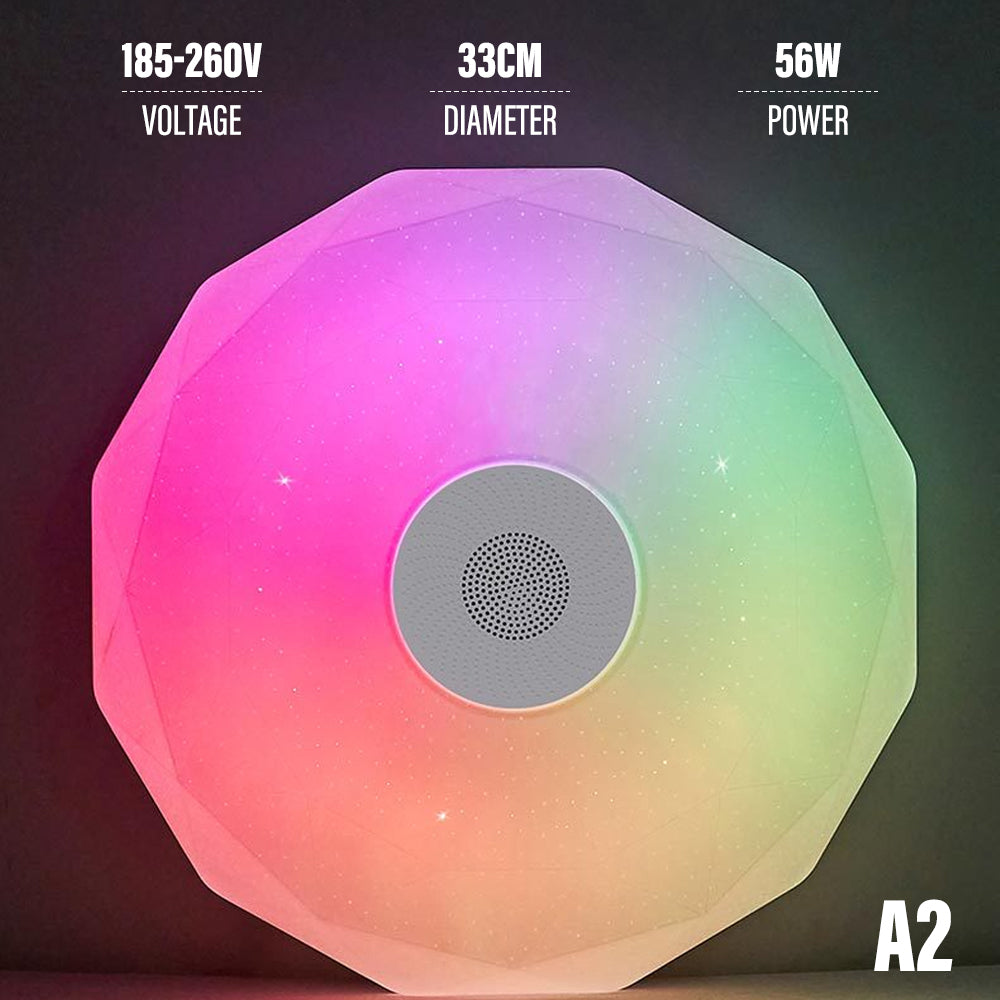 Lámpara de techo Bluetooth inteligente RGB colorida con música