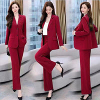 Ensemble deux pièces de tailleur-pantalon à jambes larges pour femme