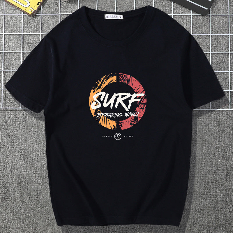 Japanese Harbor Style Men's Cotton T-Shirt – Loose Print Crew Neck | S–5XL