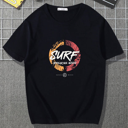 Japanese Harbor Style Men's Cotton T-Shirt – Loose Print Crew Neck | S–5XL