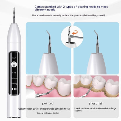 Limpiador dental ultrasónico con seguimiento visual de frecuencia para el hogar