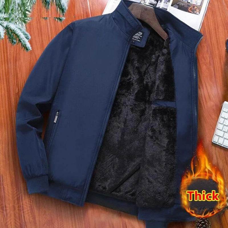 Luxury Men’s Warm Fleece Jacket – Windproof, Rainproof, and Snowproof Overcoat