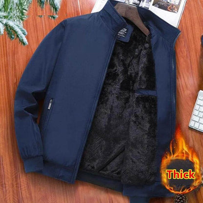 Luxury Men’s Warm Fleece Jacket – Windproof, Rainproof, and Snowproof Overcoat