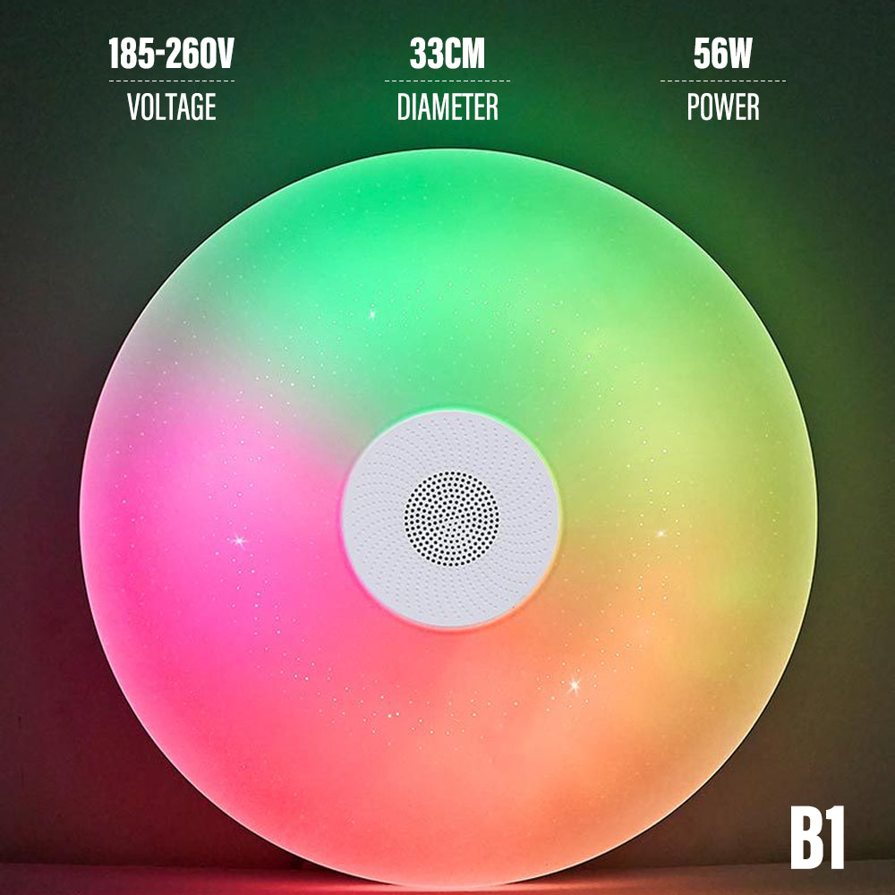 Lámpara de techo Bluetooth inteligente RGB colorida con música