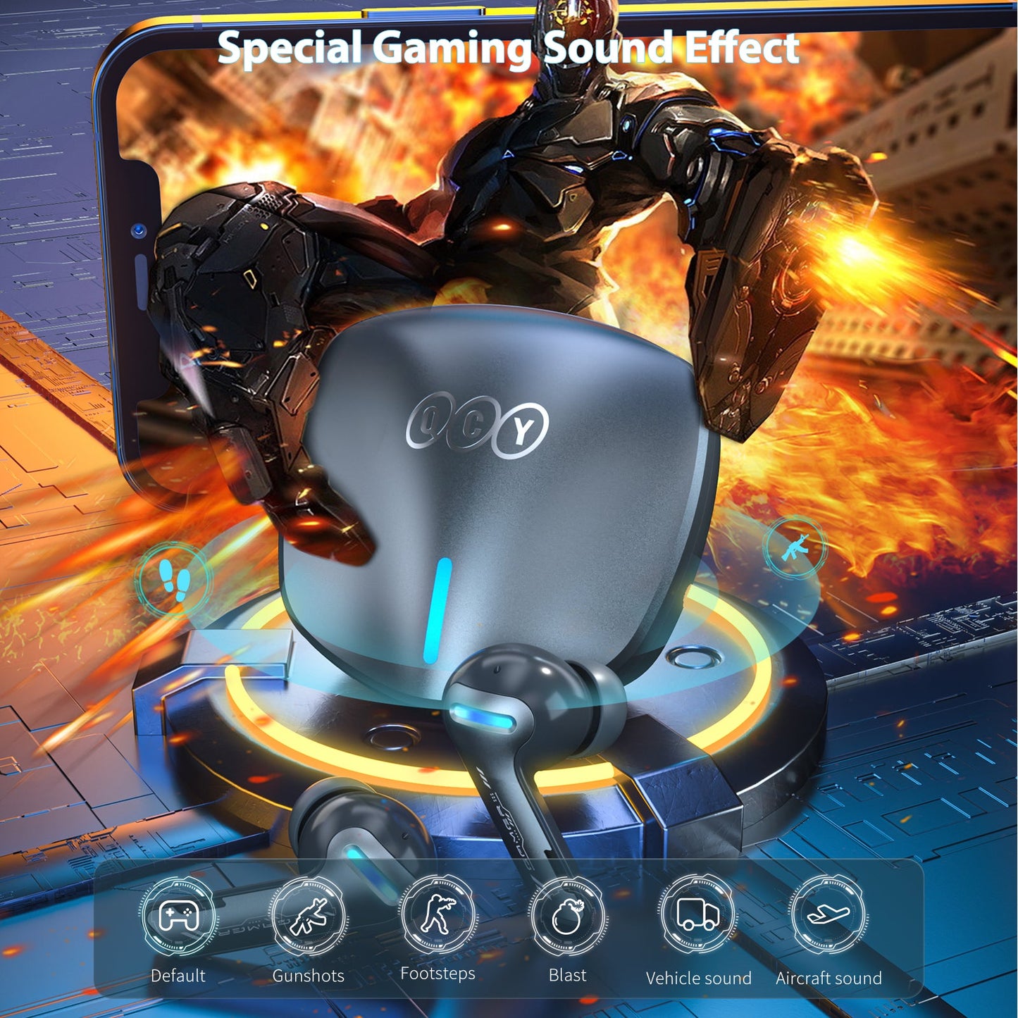 Auriculares Bluetooth internos para videojuegos inalámbricos