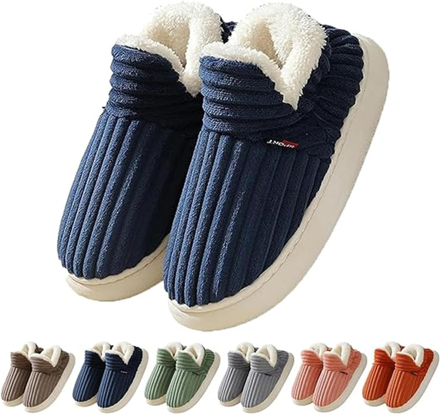 Nouvelles pantoufles en coton pour femmes Chaussons chauds en coton en peluche polaire duveteuse