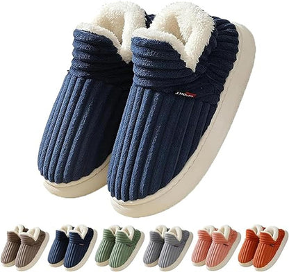 Nouvelles pantoufles en coton pour femmes Chaussons chauds en coton en peluche polaire duveteuse