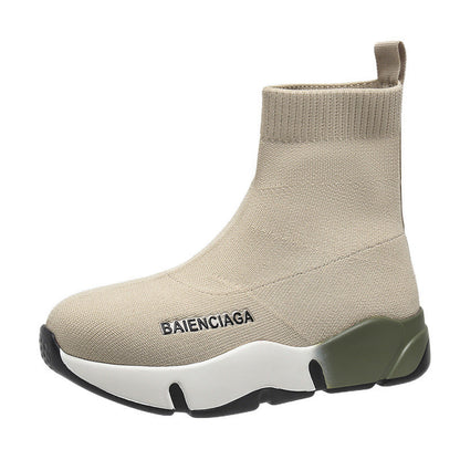 Black Sock Boots Platform Shoes