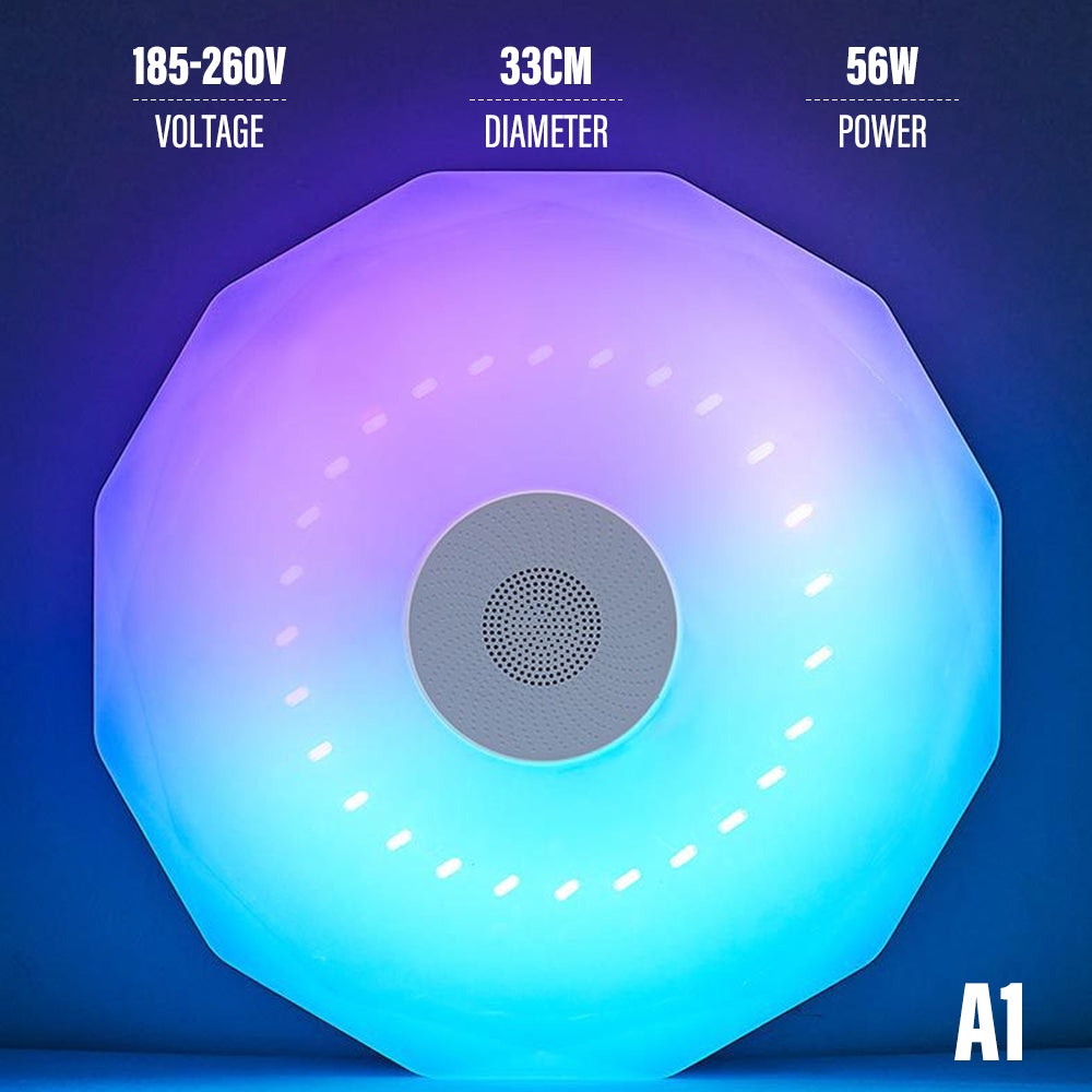 Lámpara de techo Bluetooth inteligente RGB colorida con música