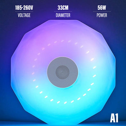 Lámpara de techo Bluetooth inteligente RGB colorida con música