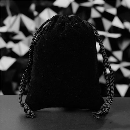 Pochette à Bijoux en Flanelle Unie avec Cordon de Serrage
