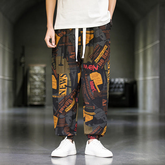 Pantalones anchos informales transpirables para hombre