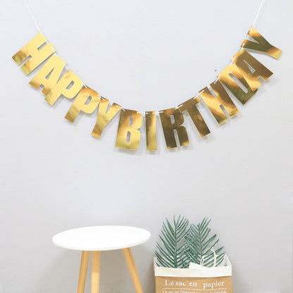 Laser Letters Birthday Pull Flag Decoration Party Supplies