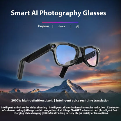 AI Camera Smart Glasses – HD Video, Voice Calls, Translation & Object Recognition | Smart Wearable Tech