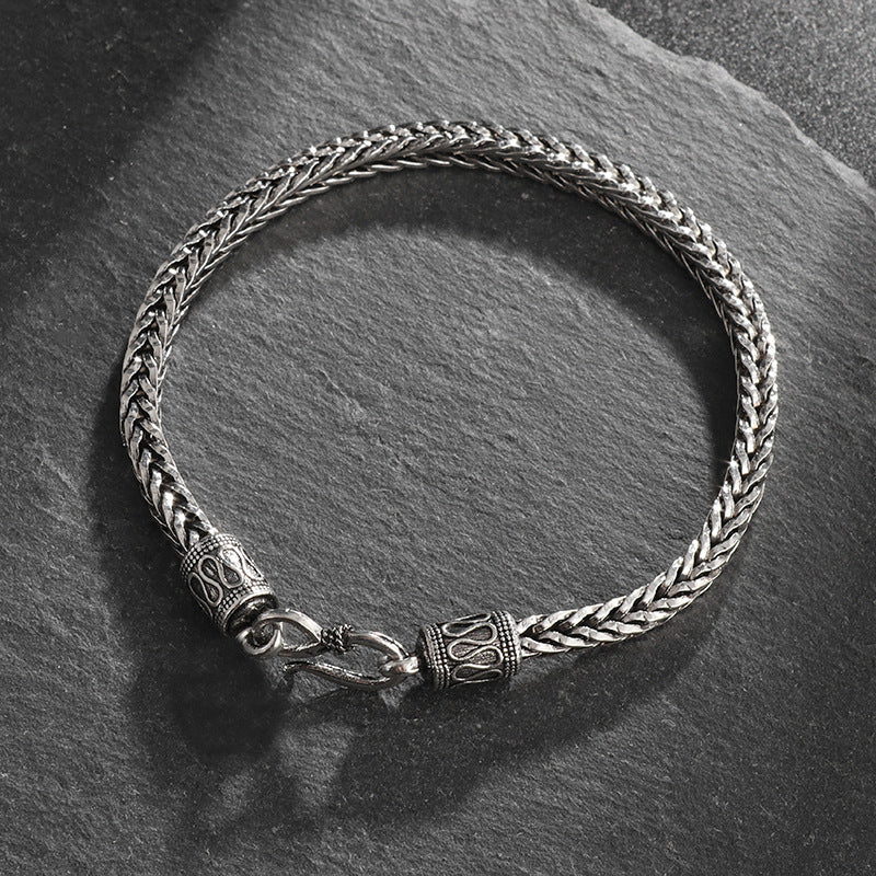 Bracelet personnalisé de style rétro en acier inoxydable pour hommes
